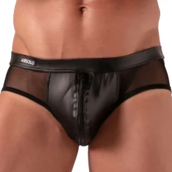 Absolu Male Slips Sexy-Slip Zipped Rebel Noir