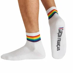Garçon Français Chaussettes-Soquettes Blanches - Arc-en-ciel