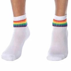 Garçon Français Chaussettes-Soquettes Blanches - Arc-en-ciel