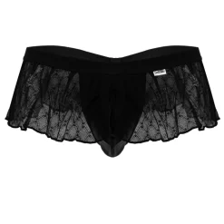 CandyMan Strings-String à Volant Résille Géométrique Noir