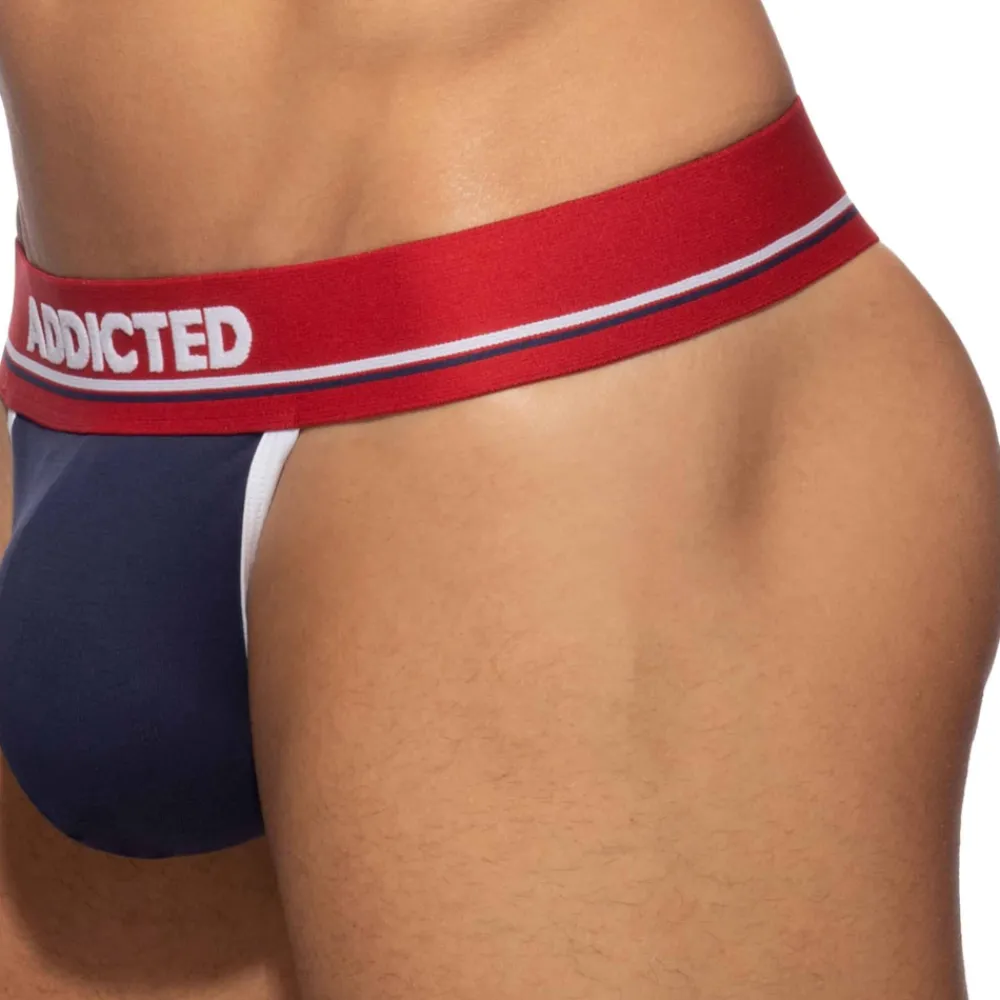 Addicted Strings-String Basic Colors Coton Bleu Marine - Rouge