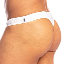 L'Homme invisible Strings-String Bikini Plissé Blanc