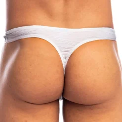 L'Homme invisible Strings-String Bikini Plissé Blanc