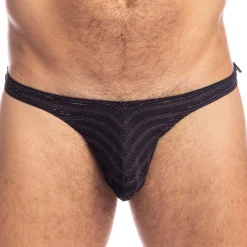 L'Homme invisible Strings|Poche Ergonomique-String Bikini Shimmering Nights Noir