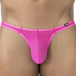 CUT4MEN Strings|Poche Ergonomique-String Brazilian SP4NDEX GLOW Mesh Rose Vif