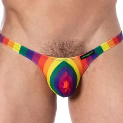 Joe Snyder Strings|Sous-Vêtements Push Up-String Bulge Arc-en-Ciel