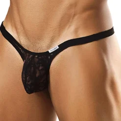 Joe Snyder Strings|Sous-Vêtements Push Up-String Bulge Dentelle Noire