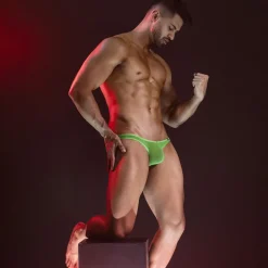 CUT4MEN Strings|Sous-Vêtements Push Up-String Bulge SP4NDEX GLOW Mesh Vert