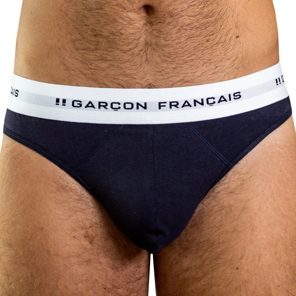 Garçon Français Strings-String Coton Bleu Marine