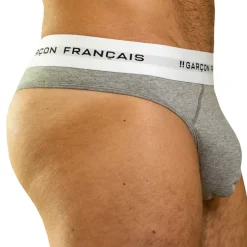 Garçon Français Strings-String Coton Gris Chiné