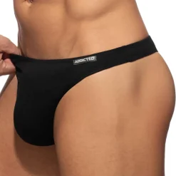 Addicted Strings-String Coton Noir