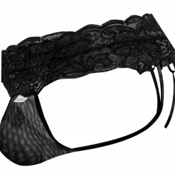 CandyMan Strings-String Dentelle à Lacets Noir