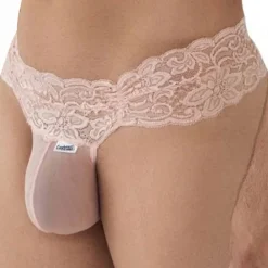 CandyMan Strings-String Dentelle à Lacets Rose