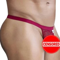 CandyMan Strings-String Dentelle Bordeaux