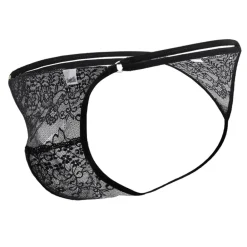 CandyMan Strings-String Dentelle Double Ficelle Noir