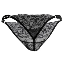 CandyMan Strings-String Dentelle Double Ficelle Noir