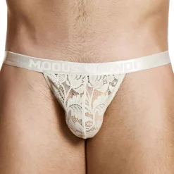 Modus Vivendi Strings-String Dentelle Florale Ivoire