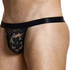 Modus Vivendi Strings-String Dentelle Florale Noir