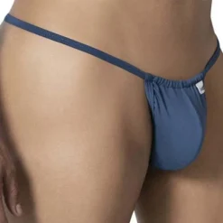 CandyMan Strings-String Ficelle Coulissant Bleu Pétrole