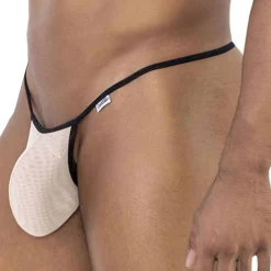 CandyMan Strings-String Ficelle Résille Beige