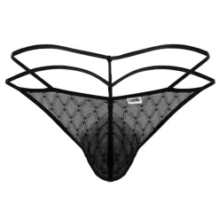 CandyMan Strings-String Ficelle Résille Géométrique Noir