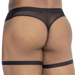 CandyMan Strings-String Jarretière Mesh Noir