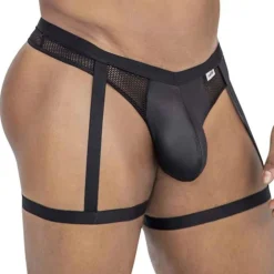 CandyMan Strings-String Jarretière Mesh Noir