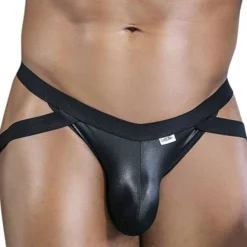 CandyMan Strings-String Jock Crisscross Noir