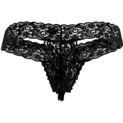 CandyMan Strings-String Peek A Boo Noir