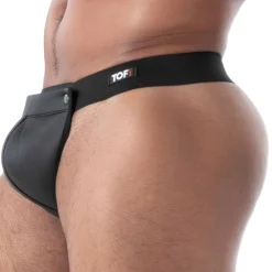 TOF Paris Strings-String Pression en Néoprène Noir