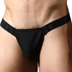 Andrew Christian Strings|Poche Ergonomique-String Ring Almost Naked Martel Mesh Noir