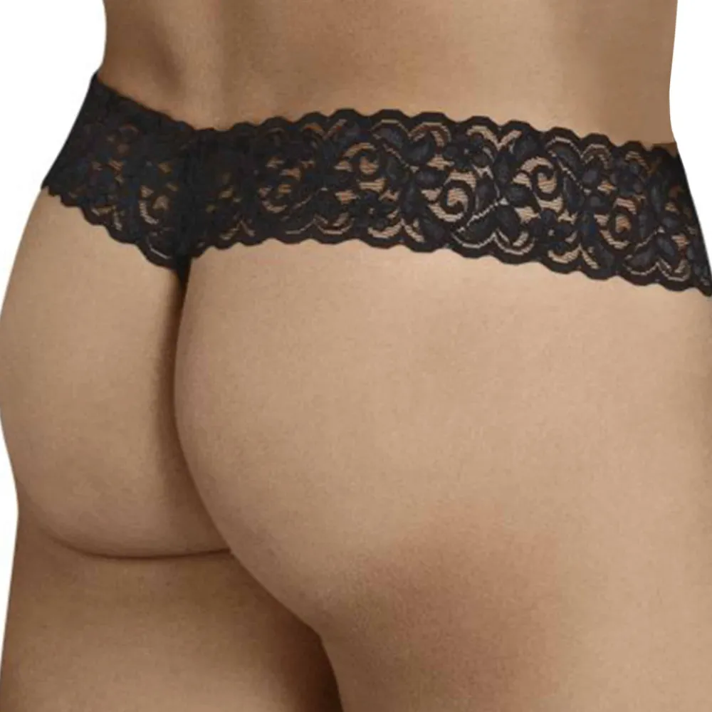 CandyMan Strings-String Résille Dentelle Noir