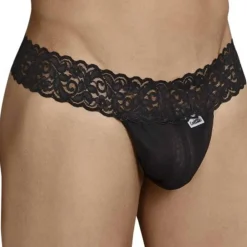 CandyMan Strings-String Résille Dentelle Noir