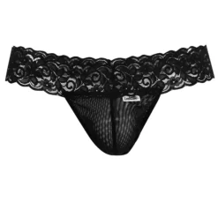 CandyMan Strings-String Résille Dentelle Noir