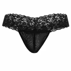 CandyMan Strings-String Résille Dentelle Noir