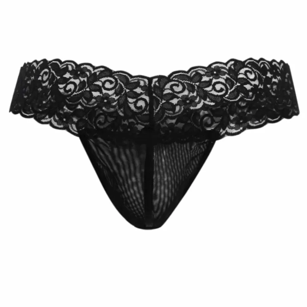 CandyMan Strings-String Résille Dentelle Noir