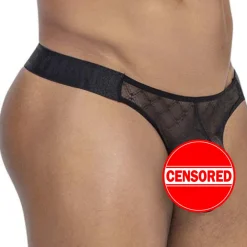 CandyMan Strings-String Résille Noir