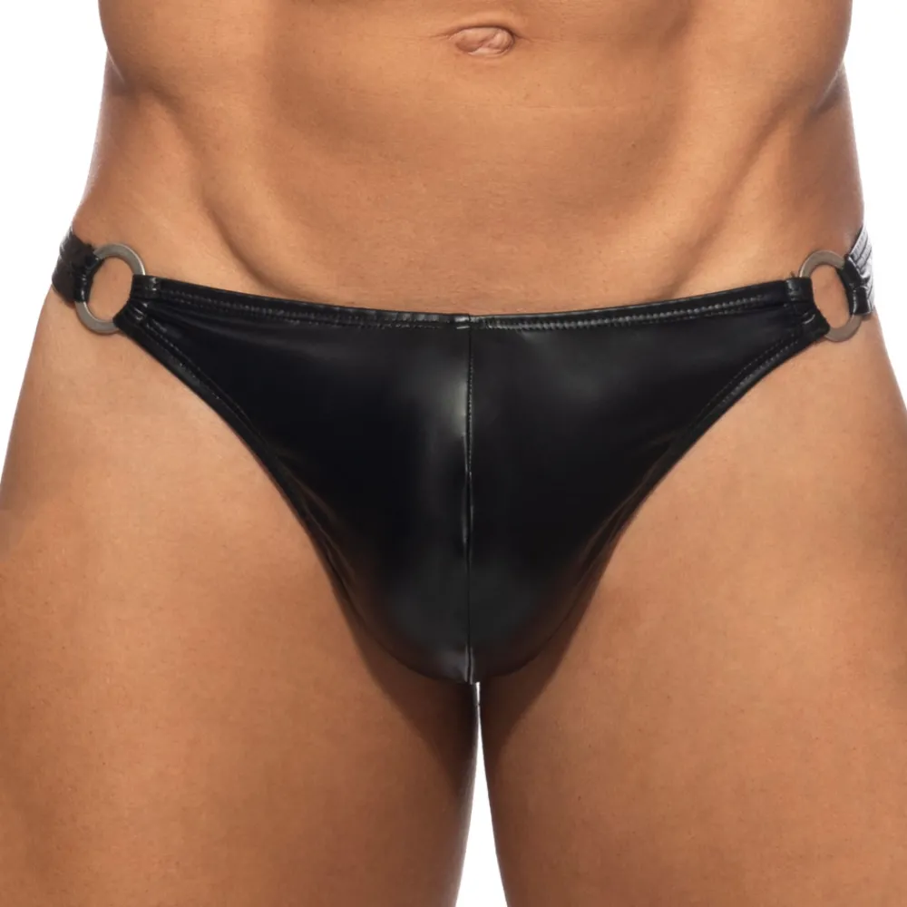 AD Fetish Strings-String Rub Round Buckle Noir