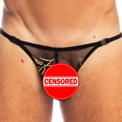 L'Homme invisible Strings-String Striptease Epi d'Or Noir