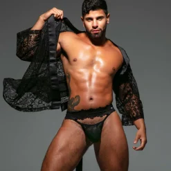 TOF Paris Strings-String Ultra en Dentelle Fluide Noir