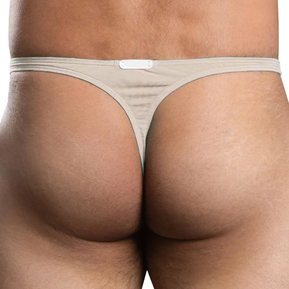 Andrew Christian Strings|Poche Ergonomique-String Ultra Low-Rise No-Show Almost Naked Beige