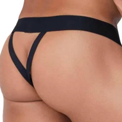 CandyMan Strings-String V à Franges Noir