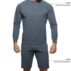 Addicted Hauts|Sweatshirts / Vestes-Sweat-Shirt Coton Recyclé Bleu