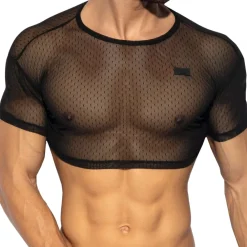 ES Collection Tenues Sexy|T-Shirts-Top Crop Plumetti Noir