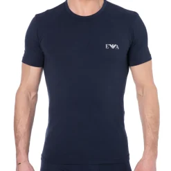 Emporio Armani T-Shirts-T-Shirt Bold Monogram Coton Marine