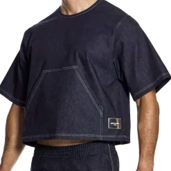 Modus Vivendi T-Shirts-T-Shirt Boxy Denim Bleu