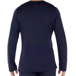 HOM Hauts|T-Shirts-T-Shirt Cocooning Modal Bleu Marine