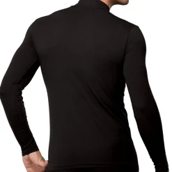 Doreanse T-Shirts-T-Shirt Col Montant Coton Modal Noir