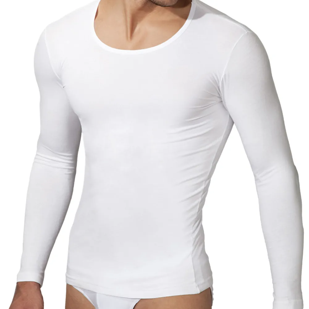 Doreanse T-Shirts-T-Shirt Col Rond Coton Modal Blanc