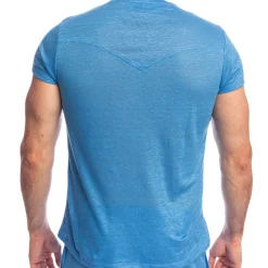 L'Homme invisible Hauts|T-Shirts-T-Shirt Col Rond Nieuport Bleu